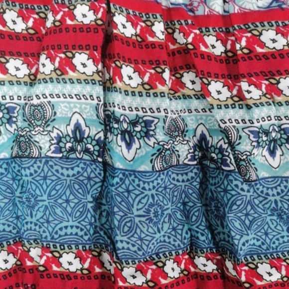 Western Boho Paisley Flounce Sleeve Backless Maxi Dress - Picture 8 of 8